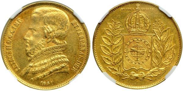 20000 Reis Empire of Brazil (1822-1889) Gold Peter II. (Brasilien) (1825 - 1891)