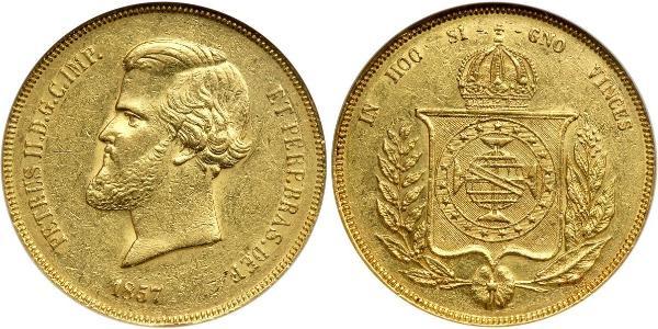 20000 Reis Empire of Brazil (1822-1889) Gold Peter II. (Brasilien) (1825 - 1891)