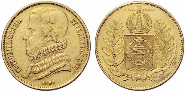 20000 Reis Empire of Brazil (1822-1889) Gold Peter II. (Brasilien) (1825 - 1891)