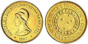 20000 Reis First Brazilian Republic (1889 - 1930) Gold 