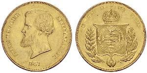20000 Reis Empire du Brésil (1822-1889) Or Pierre II du Brésil (1825 - 1891)