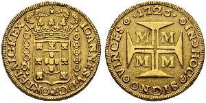 20000 Reis Brasil Oro Juan V de Portugal (1689-1750)