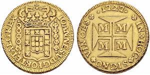 20000 Reis Brasil Oro Juan V de Portugal (1689-1750)