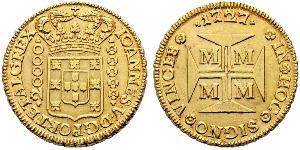 20000 Reis Brasil Oro Juan V de Portugal (1689-1750)