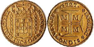 20000 Reis Brasil Oro Juan V de Portugal (1689-1750)