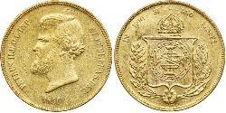 20000 Reis Imperio del Brasil (1822-1889) Oro Pedro II de Brasil (1825 - 1891)