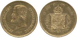 20000 Reis Imperio del Brasil (1822-1889) Oro Pedro II de Brasil (1825 - 1891)