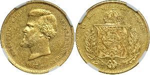 20000 Reis Imperio del Brasil (1822-1889) Oro Pedro II de Brasil (1825 - 1891)