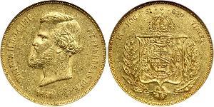 20000 Reis Imperio del Brasil (1822-1889) Oro Pedro II de Brasil (1825 - 1891)