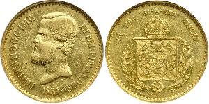 20000 Reis Imperio del Brasil (1822-1889) Oro Pedro II de Brasil (1825 - 1891)