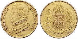 20000 Reis Imperio del Brasil (1822-1889) Oro Pedro II de Brasil (1825 - 1891)