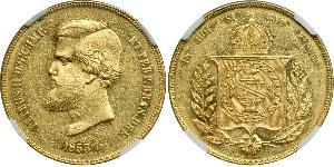 20000 Reis Imperio del Brasil (1822-1889) Oro Pedro II de Brasil (1825 - 1891)