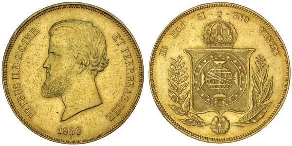 20000 Reis Imperio del Brasil (1822-1889) Oro Pedro II de Brasil (1825 - 1891)