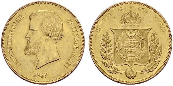 20000 Reis Imperio del Brasil (1822-1889) Oro Pedro II de Brasil (1825 - 1891)