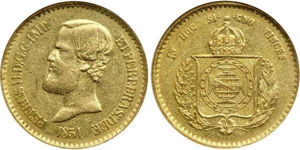 20000 Reis Imperio del Brasil (1822-1889) Oro Pedro II de Brasil (1825 - 1891)