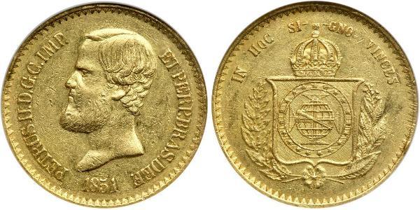 20000 Reis Imperio del Brasil (1822-1889) Oro Pedro II de Brasil (1825 - 1891)