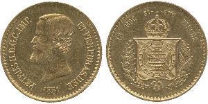 20000 Reis Impero del Brasile (1822-1889) Oro Pietro II del Brasile (1825 - 1891)
