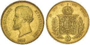 20000 Reis Impero del Brasile (1822-1889) Oro Pietro II del Brasile (1825 - 1891)