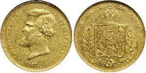 20000 Reis Impero del Brasile (1822-1889) Oro Pietro II del Brasile (1825 - 1891)