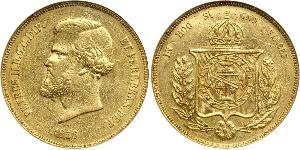 20000 Reis Impero del Brasile (1822-1889) Oro Pietro II del Brasile (1825 - 1891)