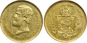 20000 Reis Impero del Brasile (1822-1889) Oro Pietro II del Brasile (1825 - 1891)