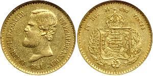 20000 Reis Impero del Brasile (1822-1889) Oro Pietro II del Brasile (1825 - 1891)