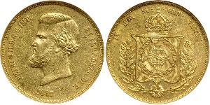 20000 Reis Impero del Brasile (1822-1889) Oro Pietro II del Brasile (1825 - 1891)