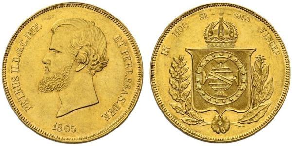 20000 Reis Impero del Brasile (1822-1889) Oro Pietro II del Brasile (1825 - 1891)