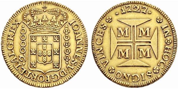 20000 Reis 巴西 金 若昂五世 (1689 - 1750)