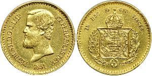 20000 Reis 巴西帝國 (1822 - 1889) 金 佩德罗二世 (巴西) (1825 - 1891)