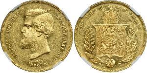 20000 Reis 巴西帝國 (1822 - 1889) 金 佩德罗二世 (巴西) (1825 - 1891)