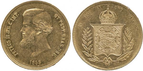 20000 Reis 巴西帝國 (1822 - 1889) 金 佩德罗二世 (巴西) (1825 - 1891)