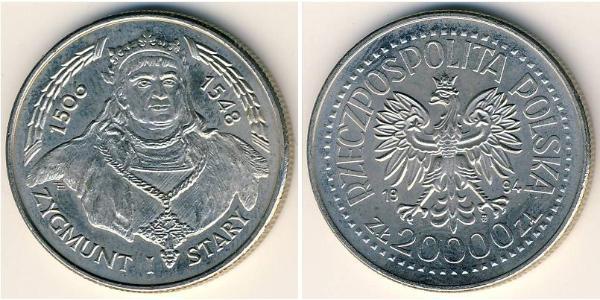 20000 Zloty Third Polish Republic (1991 - ) Níquel/Cobre 
