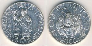 2000 Lira Vatican (1926-) Plata 