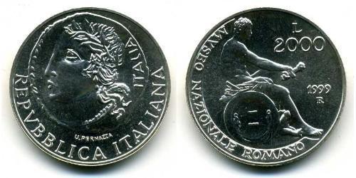 2000 Lira Italy Silver 