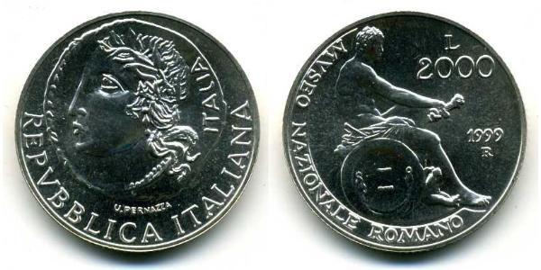 2000 Lira Italy Silver 