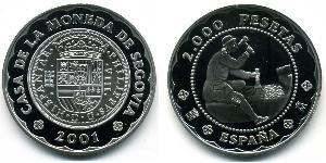 2000 Peseta Royaume d’Espagne (1976 - ) Argent 
