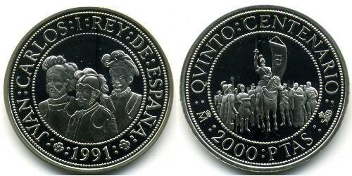 2000 Peseta Royaume d’Espagne (1976 - ) Argent 