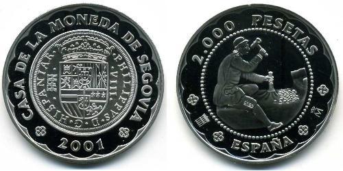 2000 Peseta Royaume d’Espagne (1976 - ) Argent 