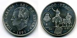 2000 Peseta Regno di Spagna (1976 - ) Argento Juan Carlos I (1938 - )