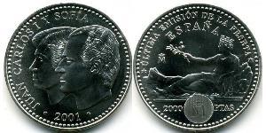 2000 Peseta Regno di Spagna (1976 - ) Argento Juan Carlos I (1938 - )