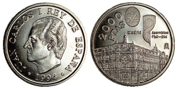 2000 Peseta Regno di Spagna (1976 - ) Argento 
