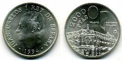 2000 Peseta Reino de España (1976 - ) Plata 