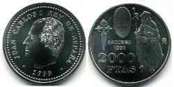 2000 Peseta Reino de España (1976 - ) Plata Juan Carlos I (1938 - )