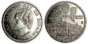 2000 Peseta Reino de España (1976 - ) Plata 