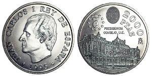 2000 Peseta Reino de España (1976 - ) Plata Juan Carlos I (1938 - )