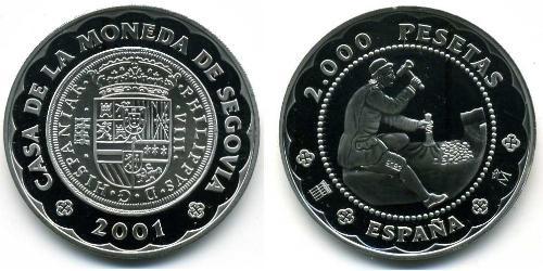 2000 Peseta Reino de España (1976 - ) Plata 