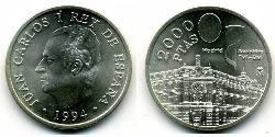 2000 Peseta Kingdom of Spain (1976 - ) Silver 