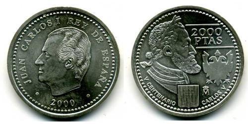 2000 Peseta Kingdom of Spain (1976 - ) Silver Juan Carlos I of Spain (1938 - )