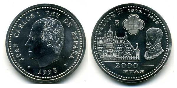 2000 Peseta 西班牙 銀 胡安·卡洛斯一世 (1938 - )